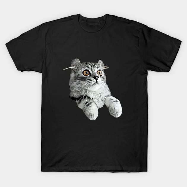 American Curl Cat T-Shirt by ElegantCat